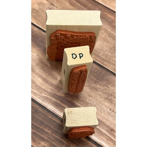 VERY HTF 2000 PSX SK624 A B C WOOD MOUNTED RUBBER STAMP SET SNOWMAN WARM HEARTS - Picture 4 of 6